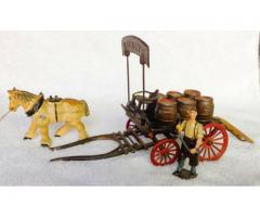 Vintage Antique Cast Metal Toy Beer Horse Carriage Advertising Piece - $399 (White Plains)