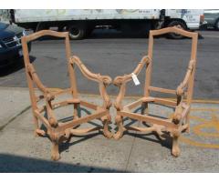 Set of 2 HAND CARVED OAK Chairs available for Upholstery! Stunning! - (Brooklyn/ Sunset Park, NYC)