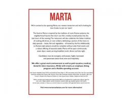 Danny Meyer's Newest Restaurant, MARTA, is Seeking Line Cooks for Hire - (NYC)