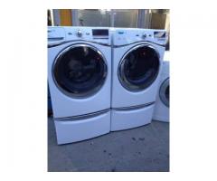 WHIRLPOOL 27" WASHER AND ELECTRIC DRYER (220V) SET WITH PEDESTALS FOR SALE - $799 (Bronx, NYC)