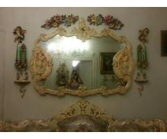 LARGE ANTIQUE VICTORIAN WALL MIRROR FLOWERS FOR SALE - $600 (Glendale, Queens, NYC)