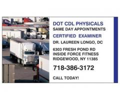 DMV DOT CDL Physical E by Certified Doctor Get Same Day Medical Card (Ridgewood, Queens, NYC)