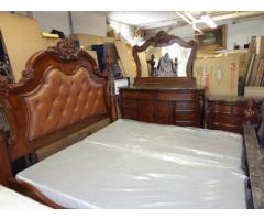 King 4PC Italian Marble Poster Bed Set for Sale - (Brooklyn Army Terminal, NYC)