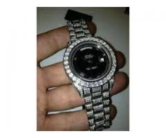 fully loaded iced out rolex~ presidental vvs lab stones watch for sale - $199 (Staten Island, NYC)