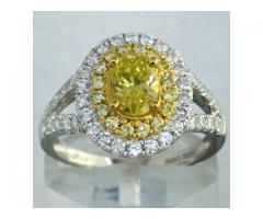 BAJ-87 1.53 ct Oval Cut Fancy Yellow Diamond Engagement Ring for Sale - $2750 (Midtown, NYC)