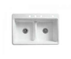 White KOHLER 4-Hole Kitchen Sink K-5838-4-0 for Sale - $288 (Nesconset, NY)