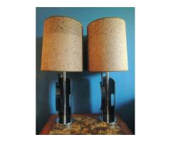 FANTASTIC pair of mid century chrome & lucite Laurel LAMPS for Sale - $175 (Brooklyn, NYC)