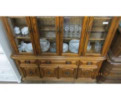 Brown Oak Complexion Wood China Cabinet for Sale - $1450 (381 Rockaway ave, NYC)