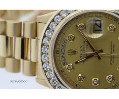 MENS ROLEX~ DAY DATE PRESIDENTIAL WATCH 4.5 CT DIAMONDS 18K GOLD for Sale - $14500 (Midtown, NYC)