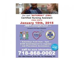 OUR NEXT "SATURDAY" CNA TRAINING CLASS STARTS ON JANUARY 10th, 2015 (Queens, NYC)