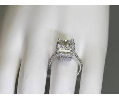 Certified Diamond D/SI1 3.32 Carat 100% Natural Halo Engagement Ring - $9900 (NYC)