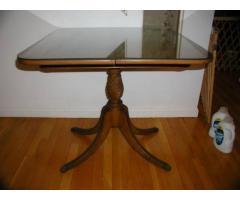 Lovely Antique Card Table w/ Brass Feet 32" Square Custom Glass Top for Sale - $350 (Dix Hills, NY)