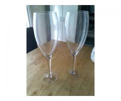 2 TALL GLASS CHAMPAGNE FLUTES FOR SALE - $10 (CENTRAL ISLIP, NY)