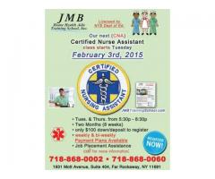CNA (Certified Nurses Asst) Training , only $100 down. Feb 3, 2015 -  (Queens / Long Island, NY)