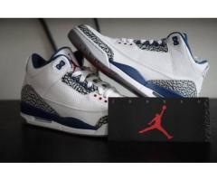 ir jordan 3 retro size 9 white/true blue shoes for sale - $600 (East Village)