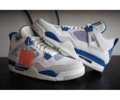 air jordan 4 retro size 10 white/military blue-ntrl grey shoes for sale - $350 (East Village,  NYC)