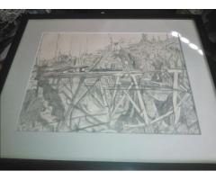HAND DRAWN Pencil Reproduction of Old Church in Manhattan in 1899 for Sale - $100 (Brooklyn, NYC)
