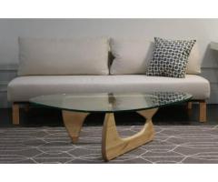 Glass and Wood Kidney Shaped Coffee Table for Sale - $299 (TriBeCa, NYC)