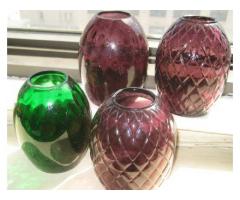 4 Vintage Colored Glass Bud Vases Designed for Window Sill for Sale - $30 (Upper East Side, NYC)