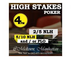 2/5, 5/10 NLHE Poker in Midtown