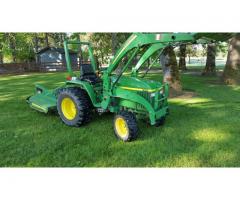 2005 John Deere 790 Diesel Tractor With Front End Loader and Rear Mower