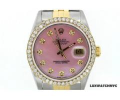 LADIES ROLEX~ DATEJUST~ DIAMOND WATCH WITH PINK MOP DIAL FOR SALE - $4300 (Midtown West, NYC)