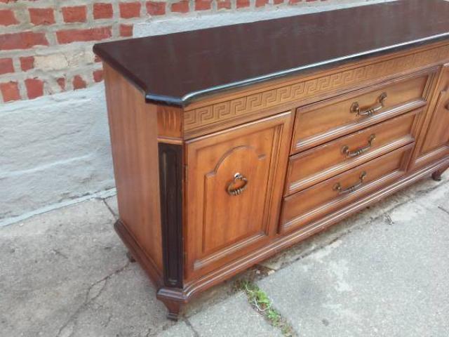 Vintage Mid Century Solid Walnut Credenza For Sale 75 Queens