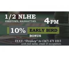 1/2 NLH & 2/5 NLH Poker Action in Midtown, NYC