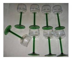 9 wine glasses with green steams 6.5 inch hi. - $35 (Bronx, NYC)